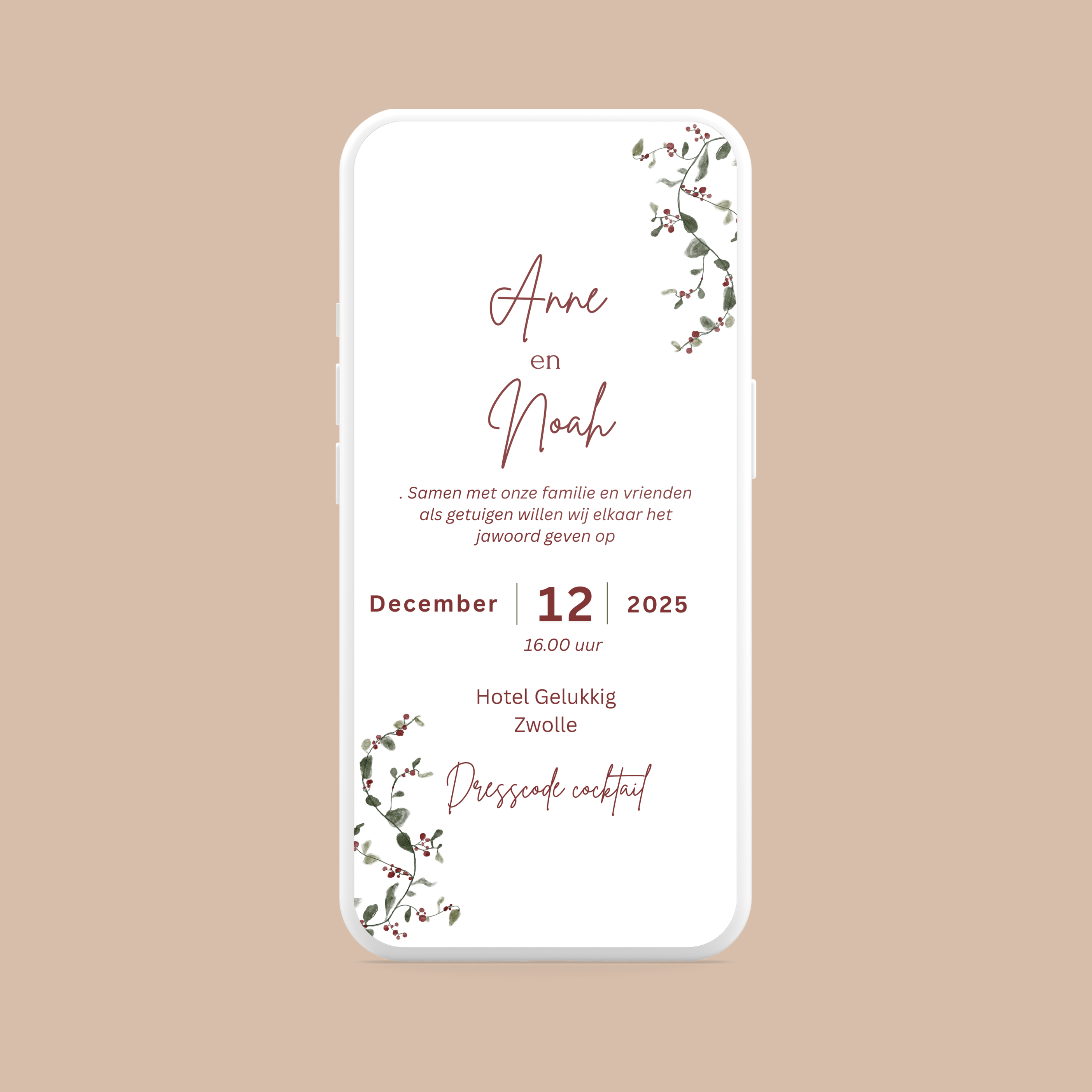 Digitale Touwkaart Kersttakjes
